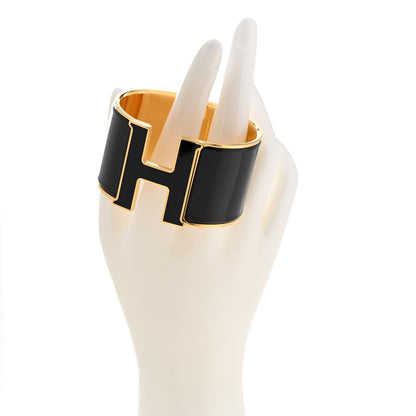 Hermes Enamel Extra Wide Clic Clac H Bracelet PM Black 2 of 6