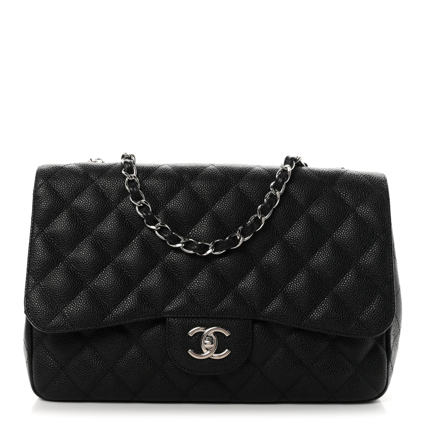 Caviar Quilted Jumbo Single Flap Black