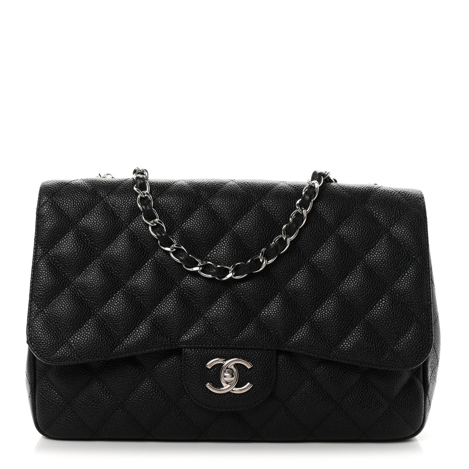 Chanel Caviar Quilted Jumbo Single Flap Black 1 of 10