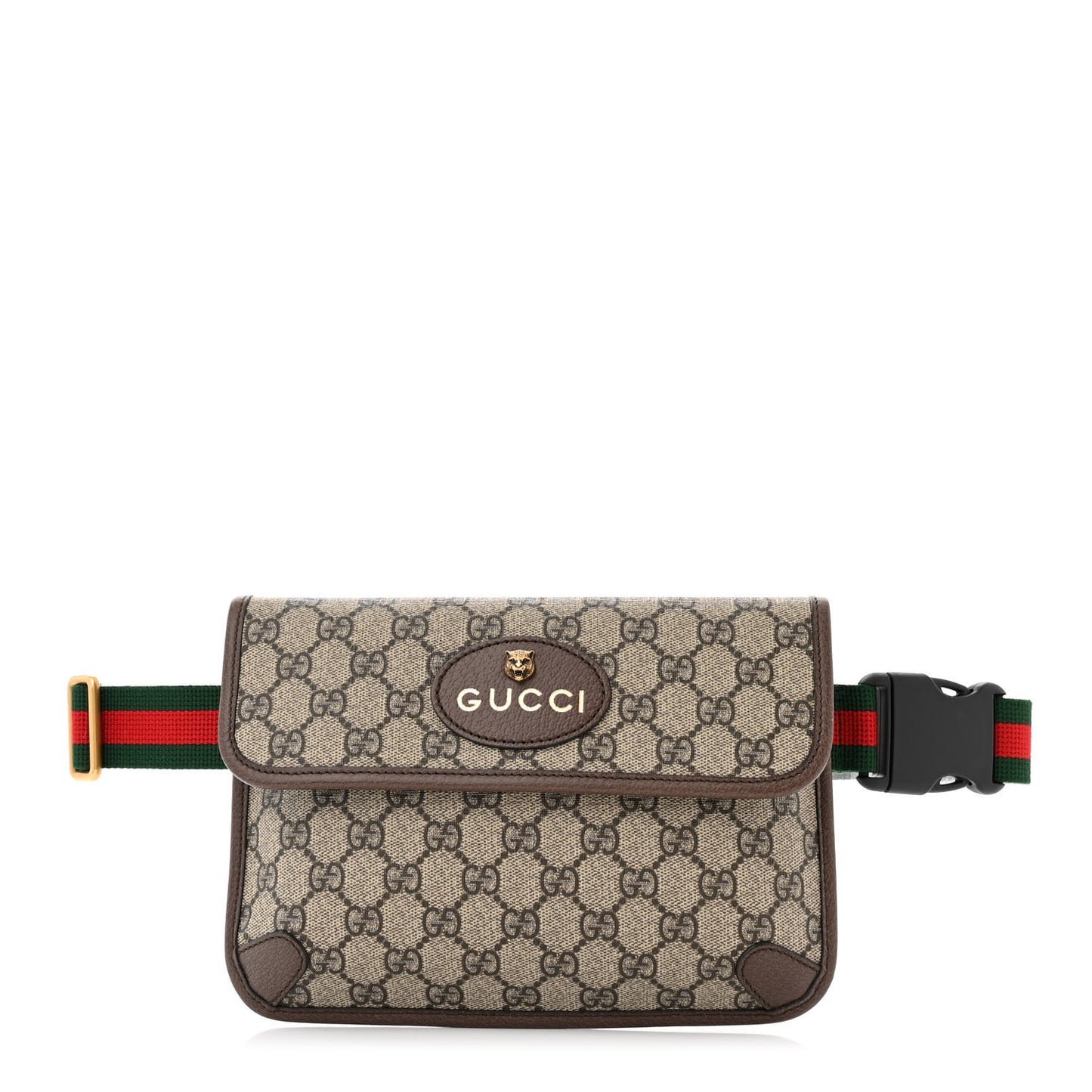 GG Supreme Monogram Neo Vintage Web Belt Bag Brown