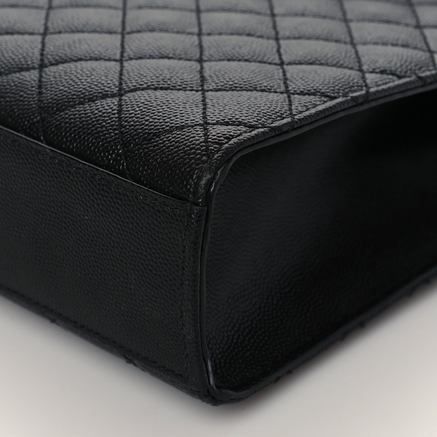 Grain De Poudre Textured Mixed Matelasse Large Triquilt Monogram Monochrome Satchel Black