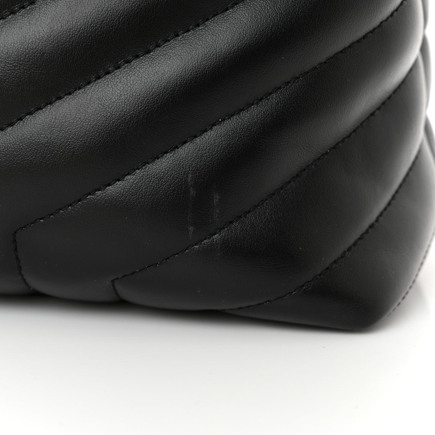 Calfskin Y Quilted Monogram Monochrome Large Loulou Chain Satchel Black