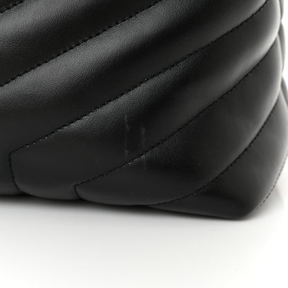 Saint Laurent Calfskin Y Quilted Monogram Monochrome Large Loulou Chain Satchel Black 19 of 21