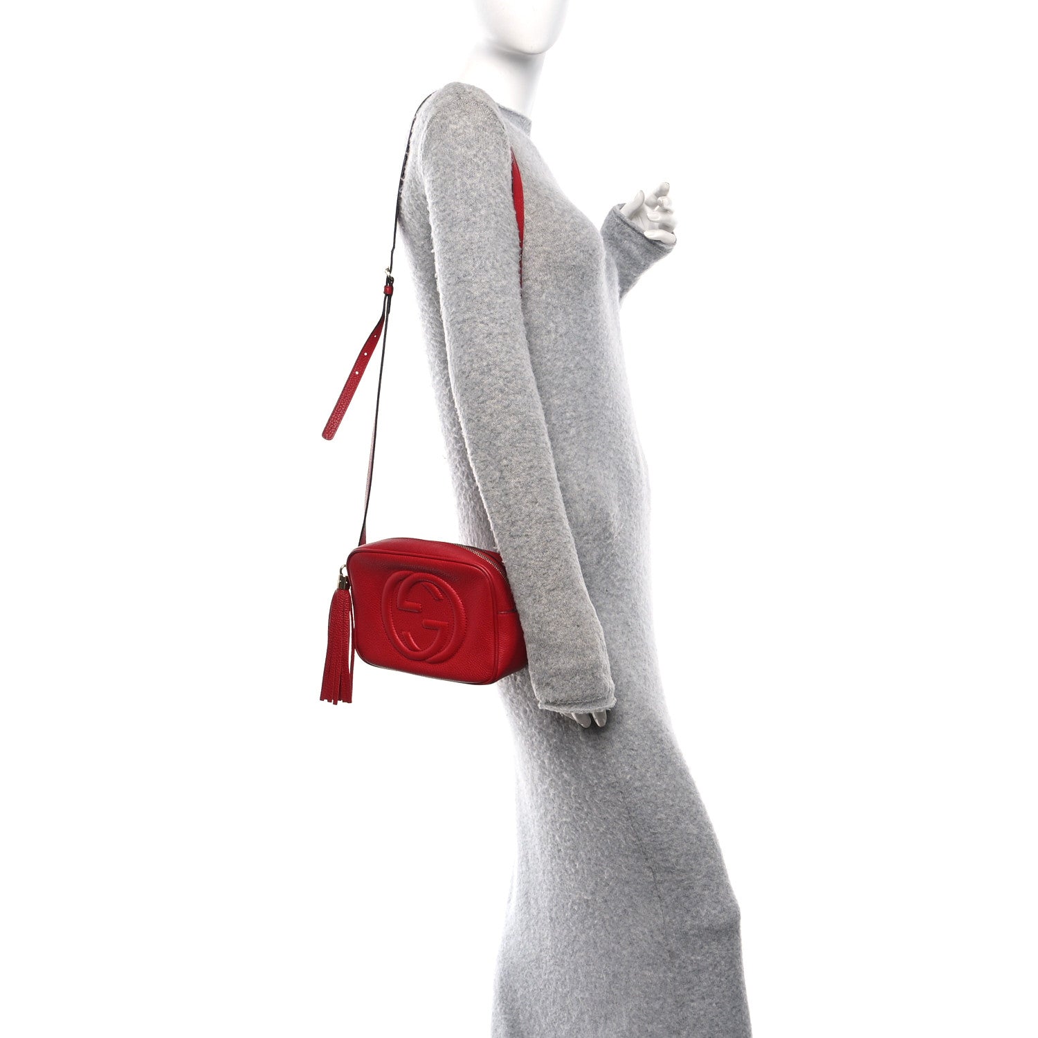 Gucci Pebbled Calfskin Small Soho Disco Bag Tabasco Red 2 of 11