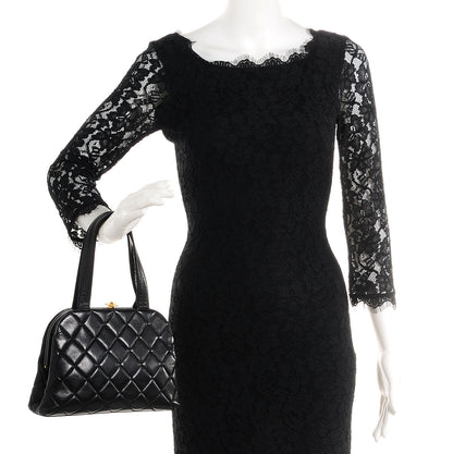 Chanel Lambskin Quilted Handbag Black 2 of 8