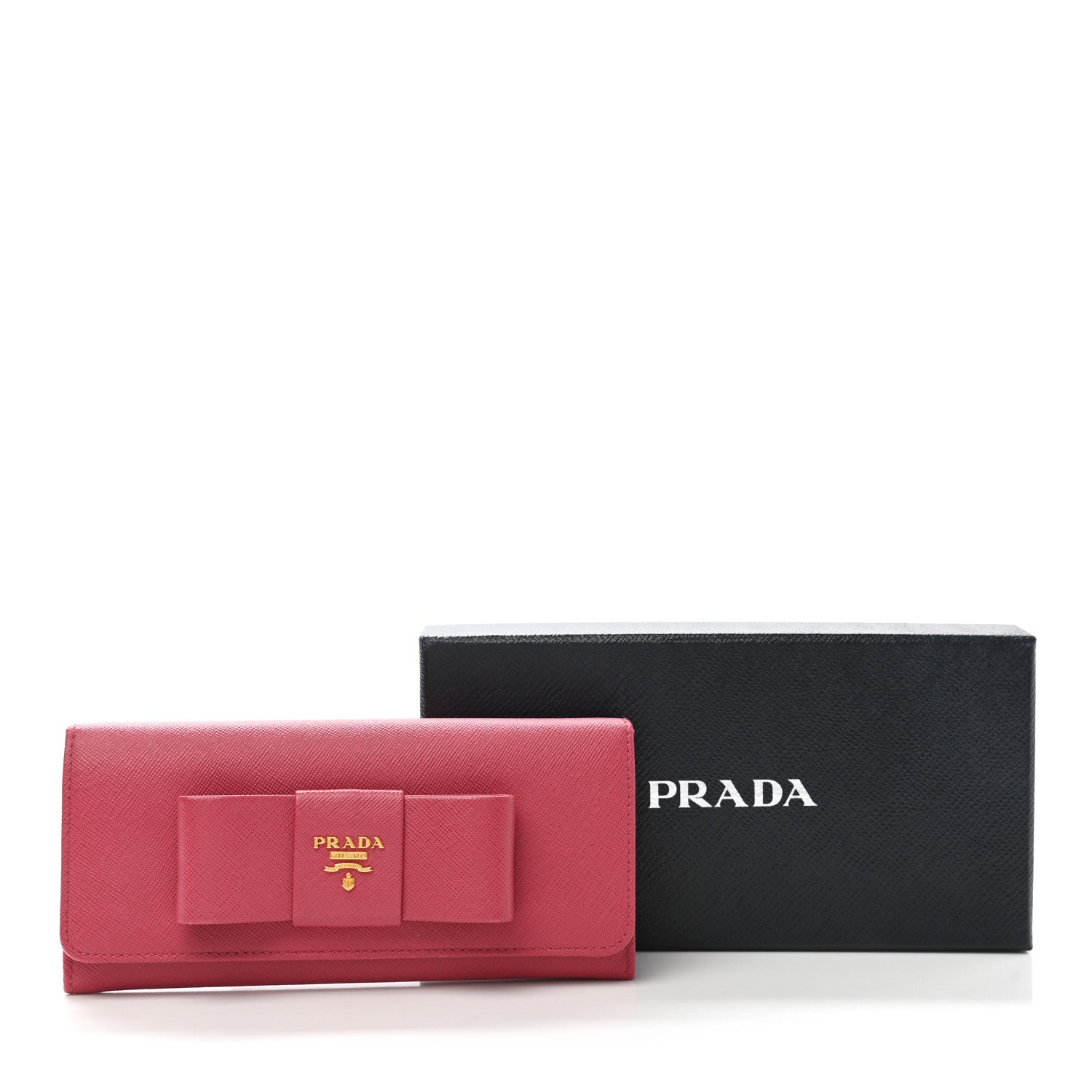 Prada Saffiano Fiocco Bow Continental Wallet Peonia 9 of 9