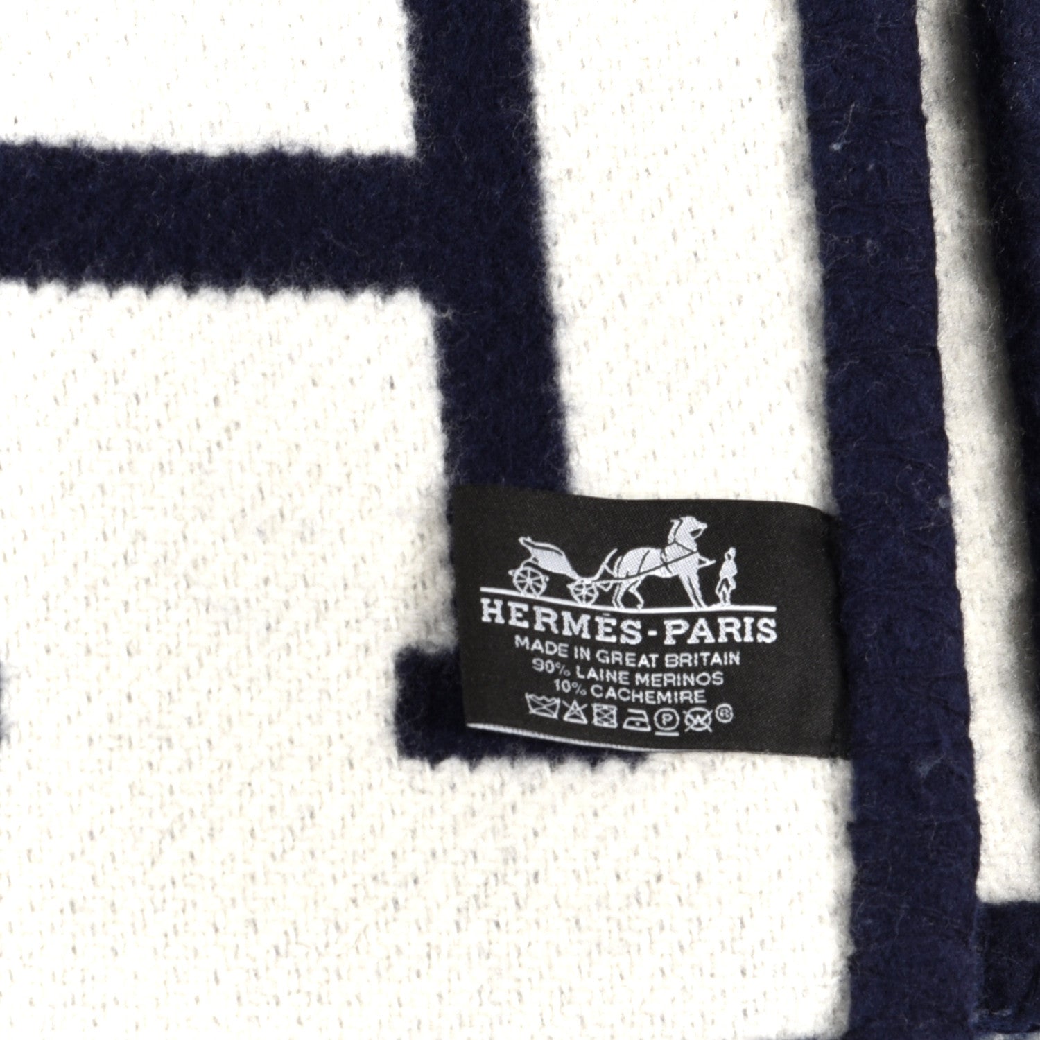 Hermes Wool Cashmere Avalon III Blanket Caban Ecru 3 of 3