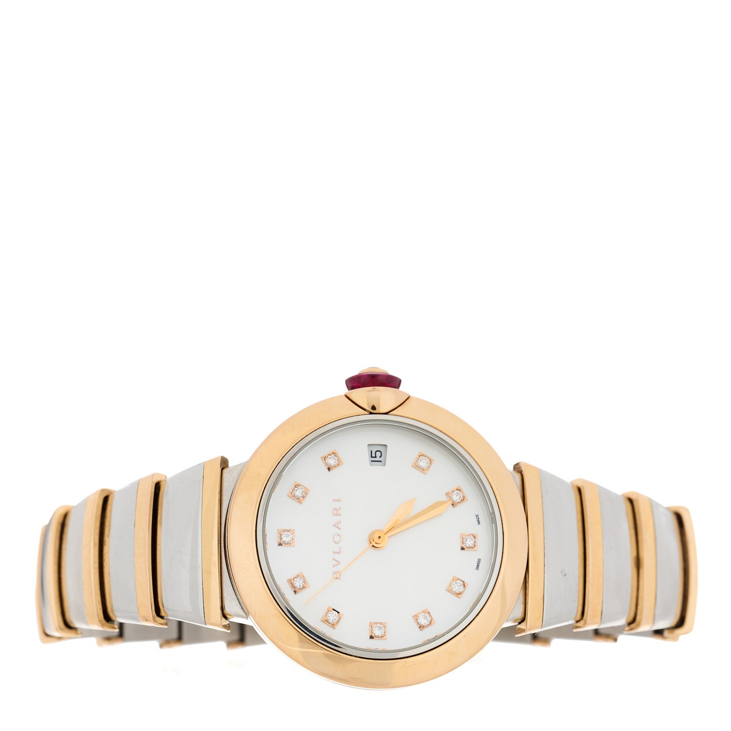 Stainless Steel 18K Rose Gold Diamond Mother of Pearl 33mm LVCEA Quartz Watch