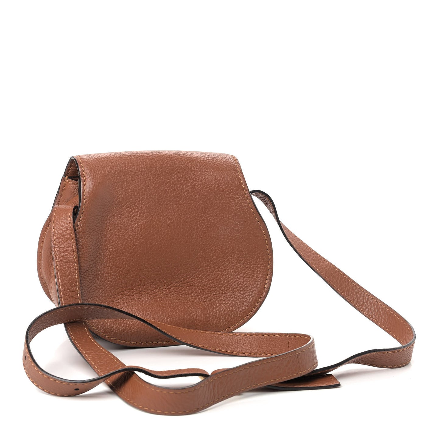 Calfskin Mini Marcie Round Crossbody Bag Tan