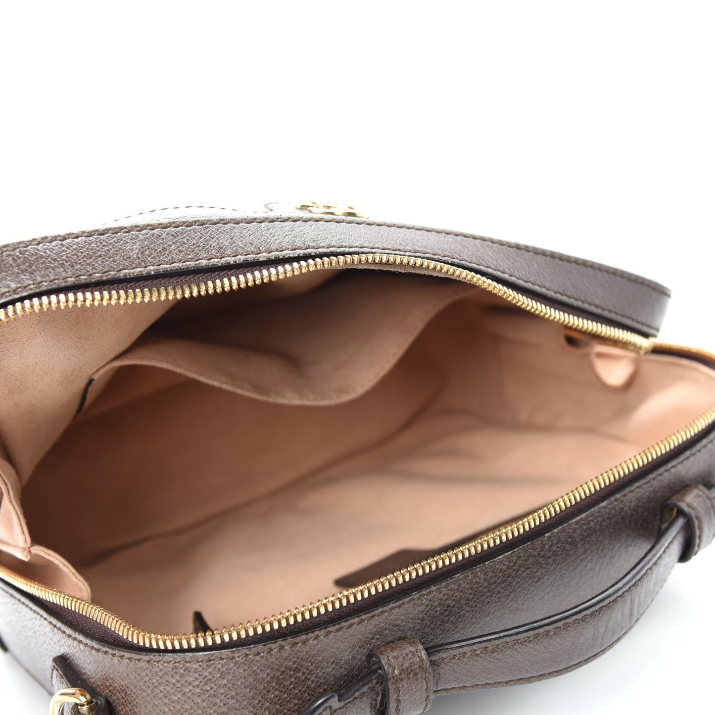 GG Supreme Monogram Web Small Ophidia Top Handle Shoulder Bag Brown