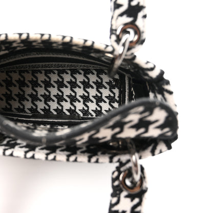 Christian Dior Canvas Houndstooth Embroidered Mini Lady D-Lite Black White 5 of 10