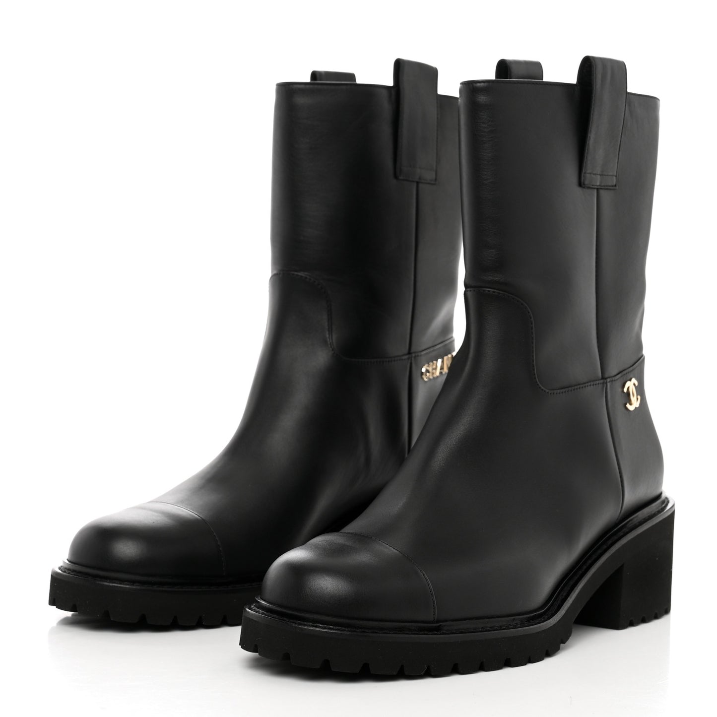 Calfskin CC Ankle Boots 39.5 Black