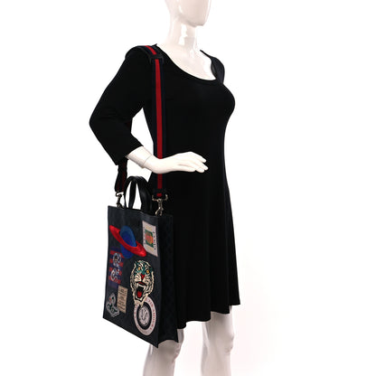 Gucci GG Supreme Monogram Night Courrier Vertical Tote Black Multicolor 3 of 10