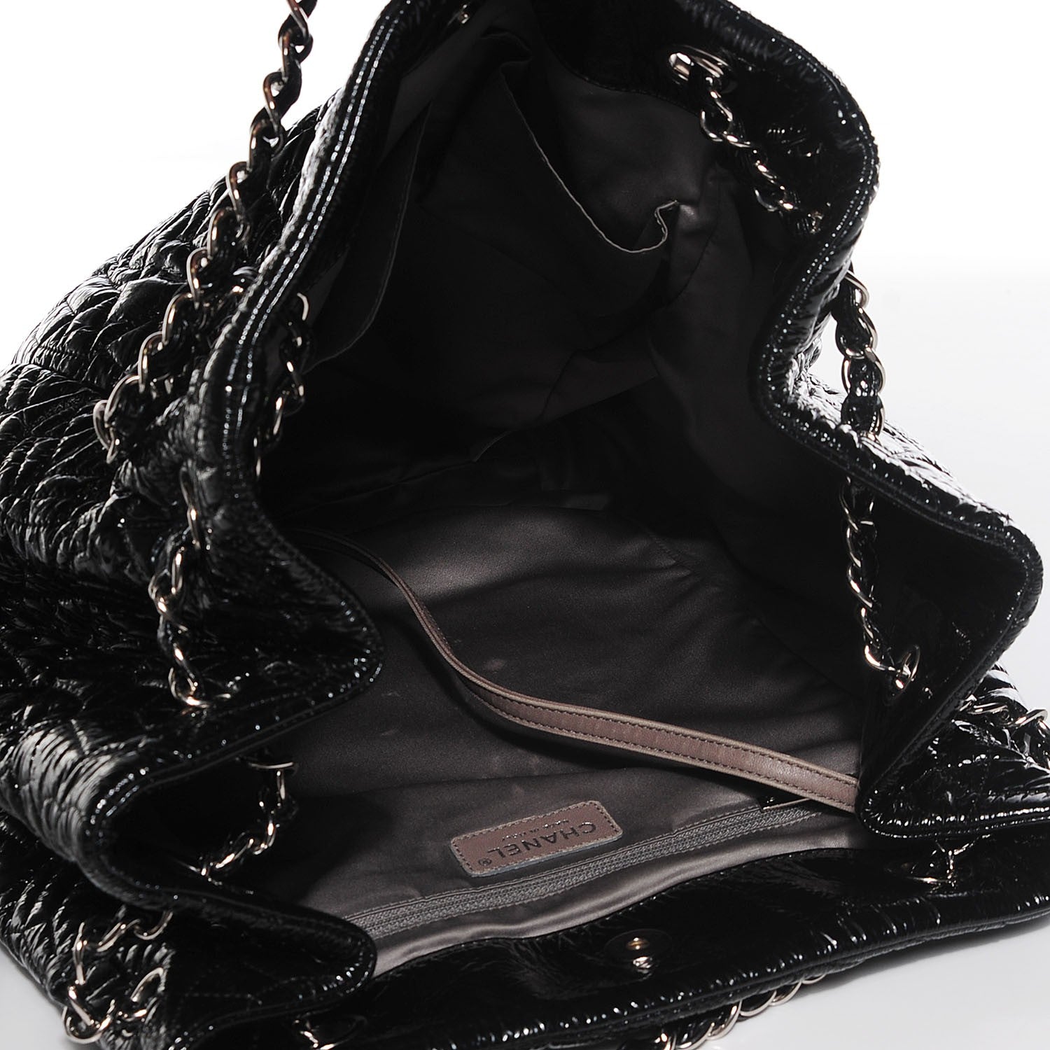 Chanel Vinyl Graphic Edge Tote Black 5 of 7