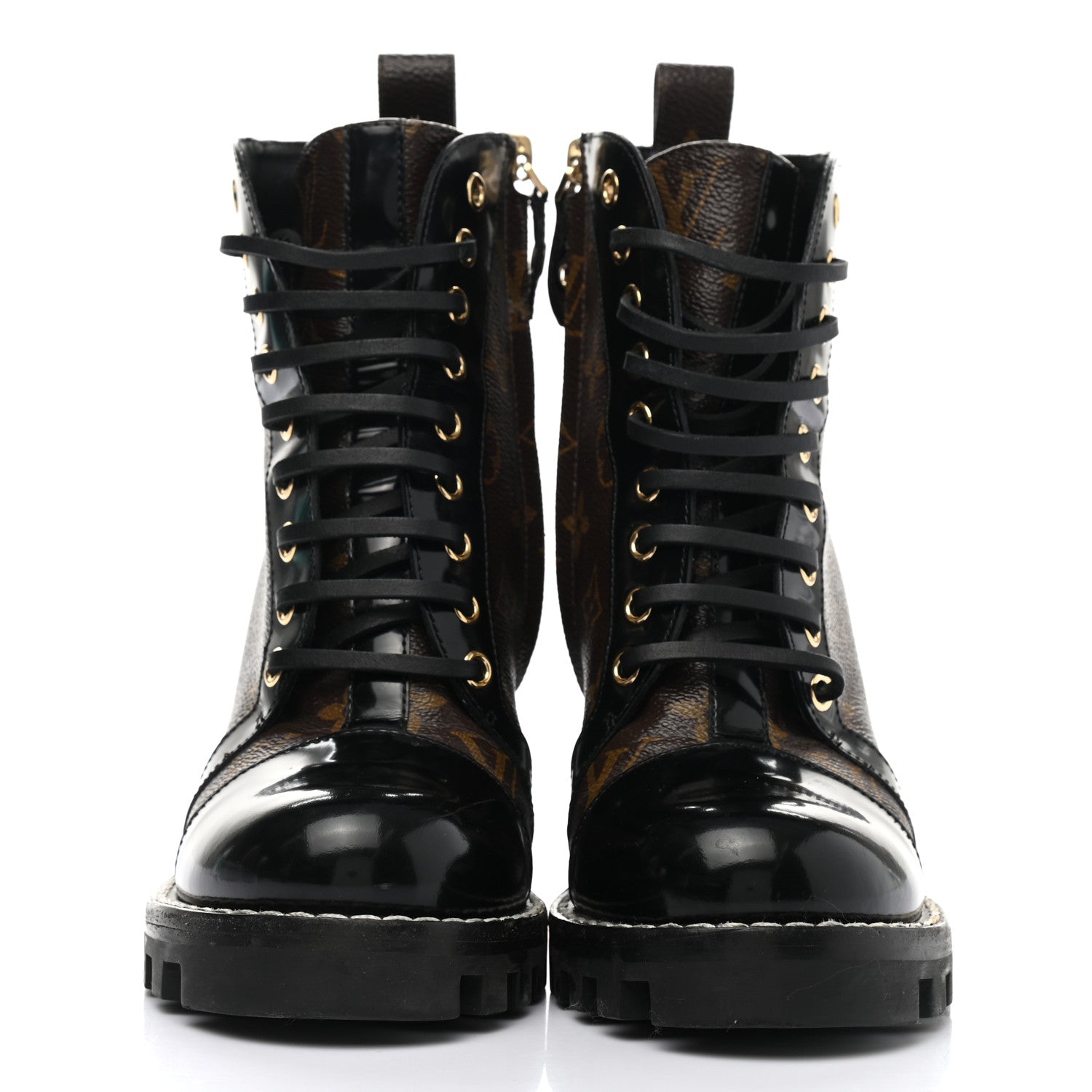 Louis Vuitton Patent Calfskin Monogram Star Trail Ankle Boots 36.5 Black 2 of 14