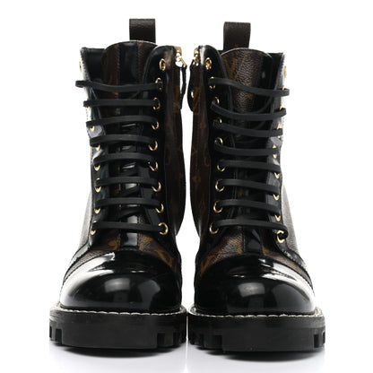 Louis Vuitton Patent Calfskin Monogram Star Trail Ankle Boots 36.5 Black 2 of 14