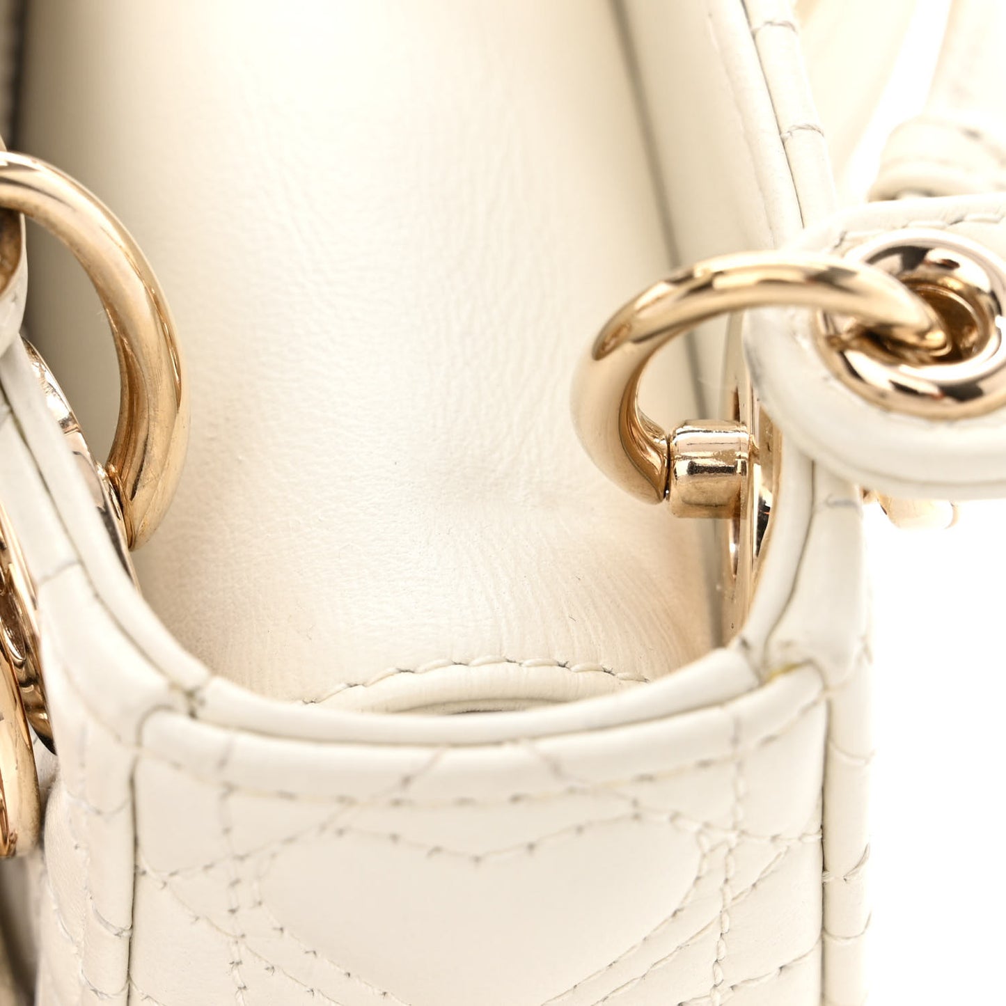 Calfskin Cannage Dioramour Micro Lady Dior Dior White