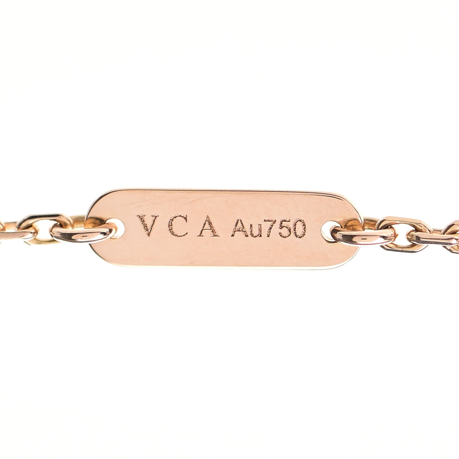 Van Cleef & Arpels 18K Rose Gold Diamond Pink Porcelain Vintage Alhambra Pendant Necklace 5 of 7