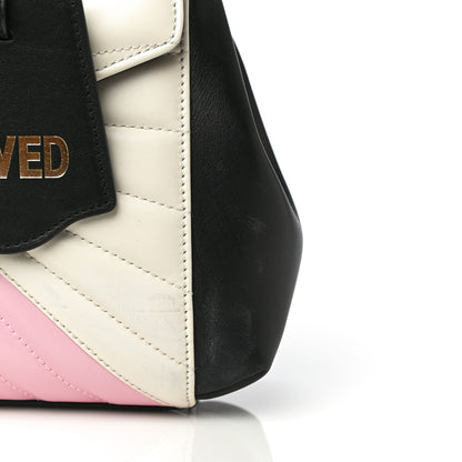 Gucci Calfskin Bamboo Trapuntata Queen Margaret Top Handle Bag Blue Agata Hibiscus Red Mystic White Sugar Pink 13 of 14