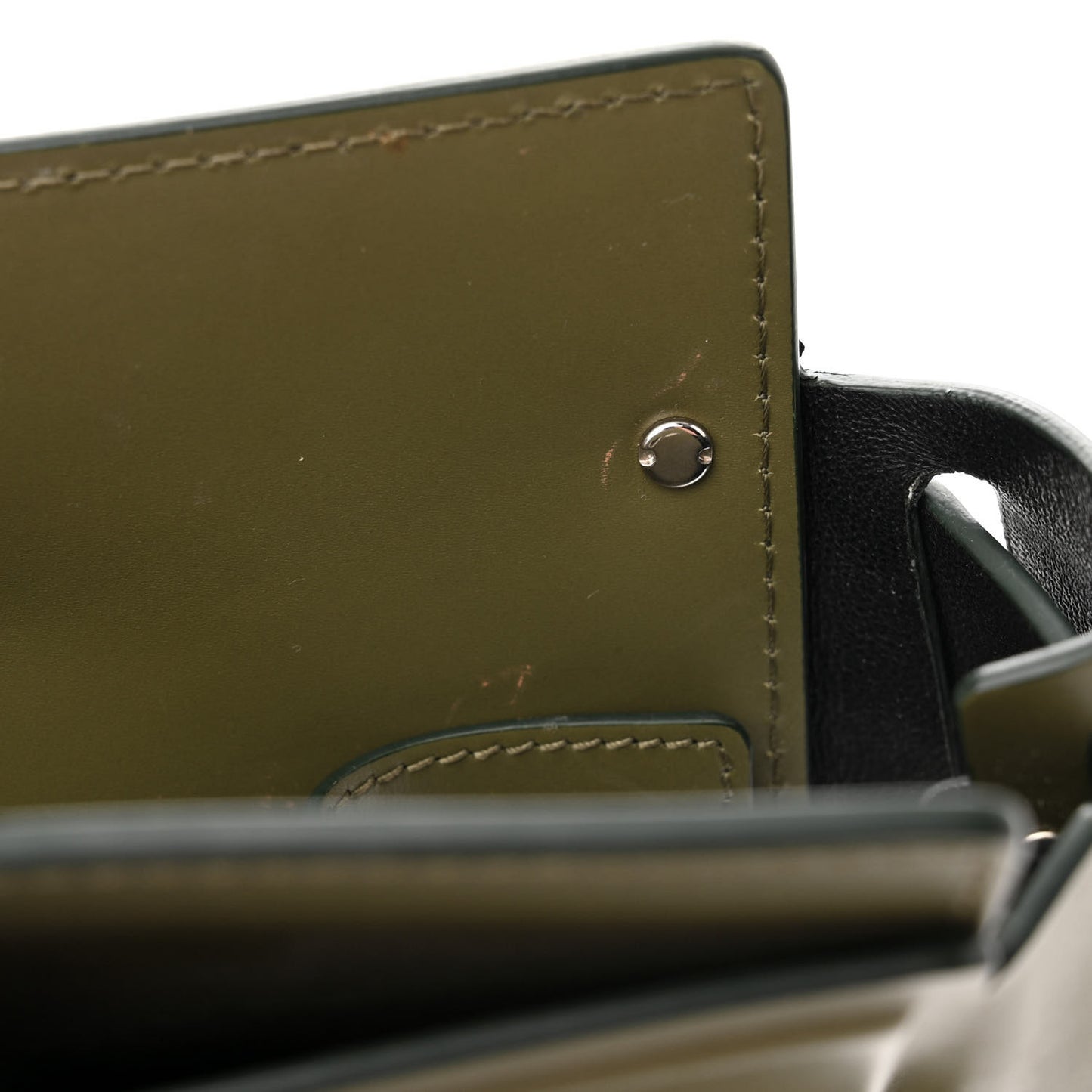 Smooth Calfskin Small Horizon Satchel Khaki