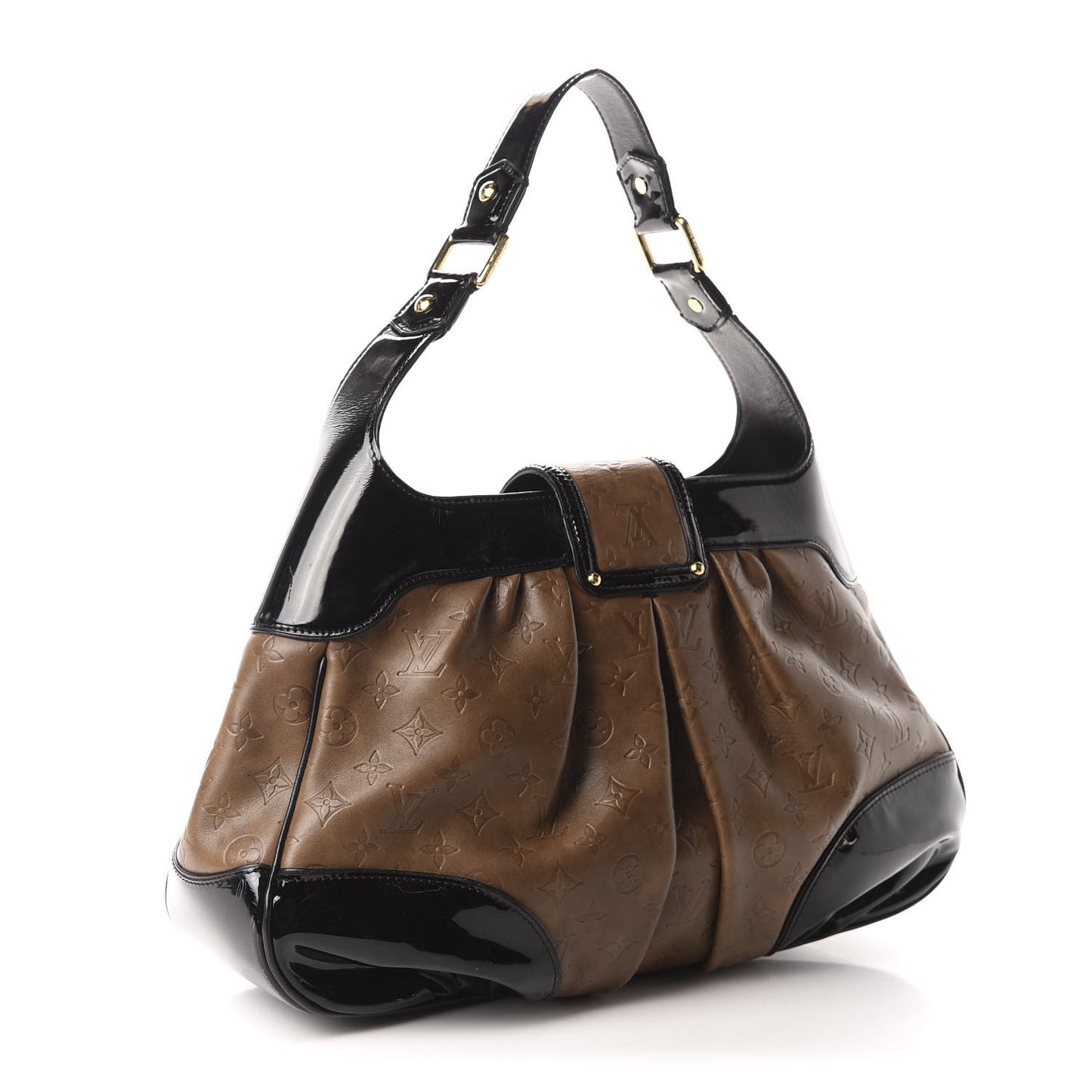 Monogram Embossed Polly Hobo Taupe