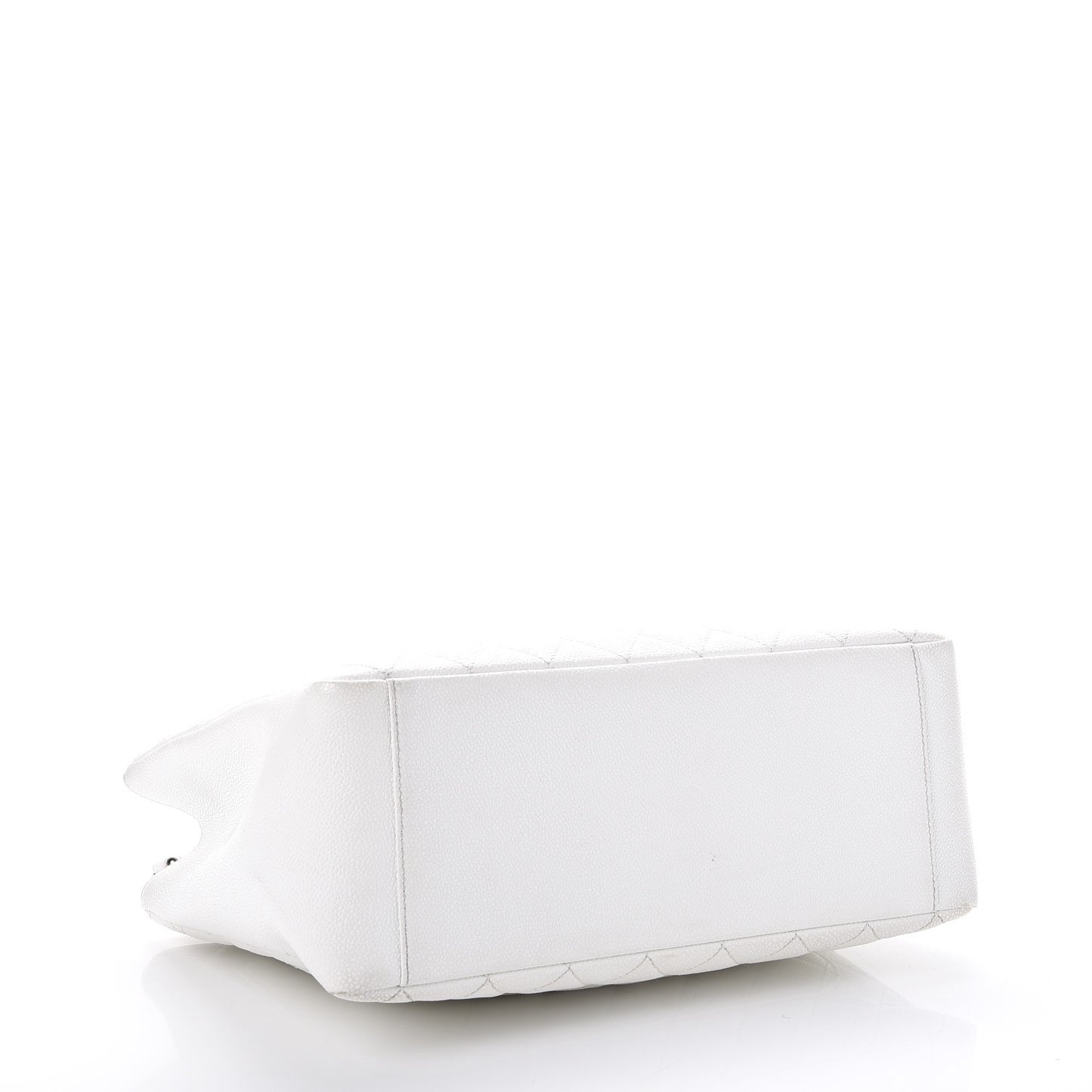Caviar Quilted Grand Shopping Tote GST White