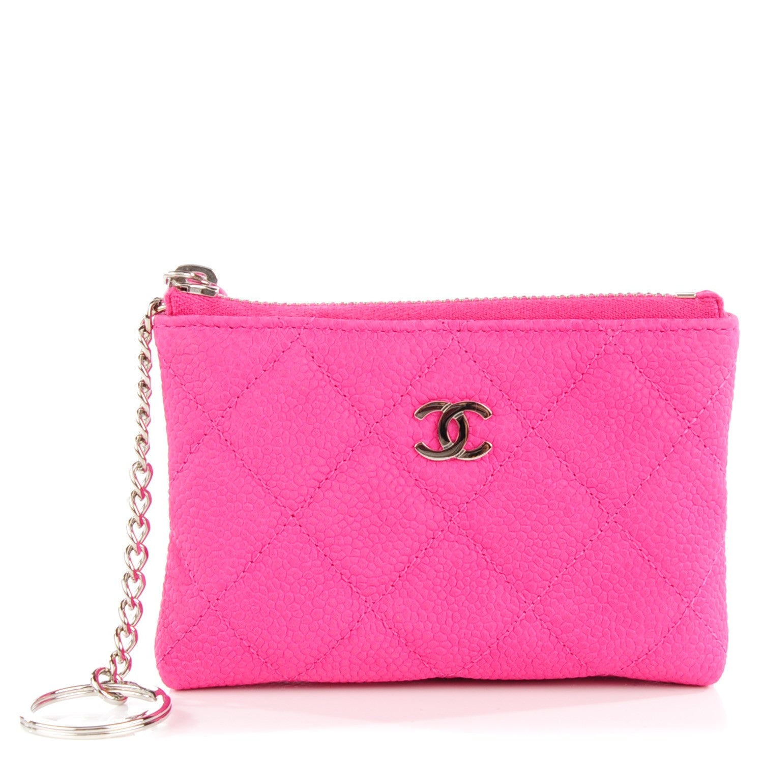 Chanel Iridescent Caviar Quilted Key Holder Case Pink 1 of 7