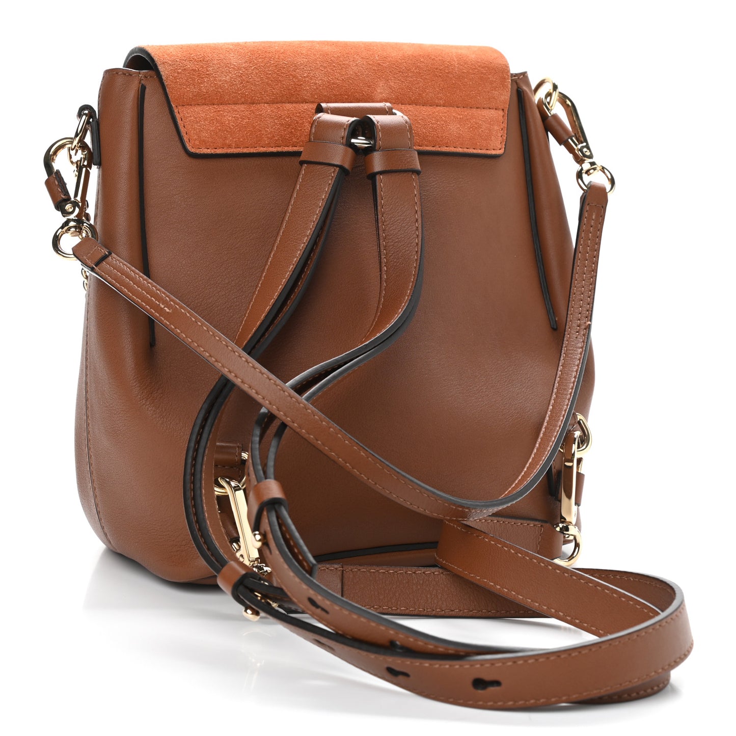 Suede Calfskin Small Faye Backpack Tan