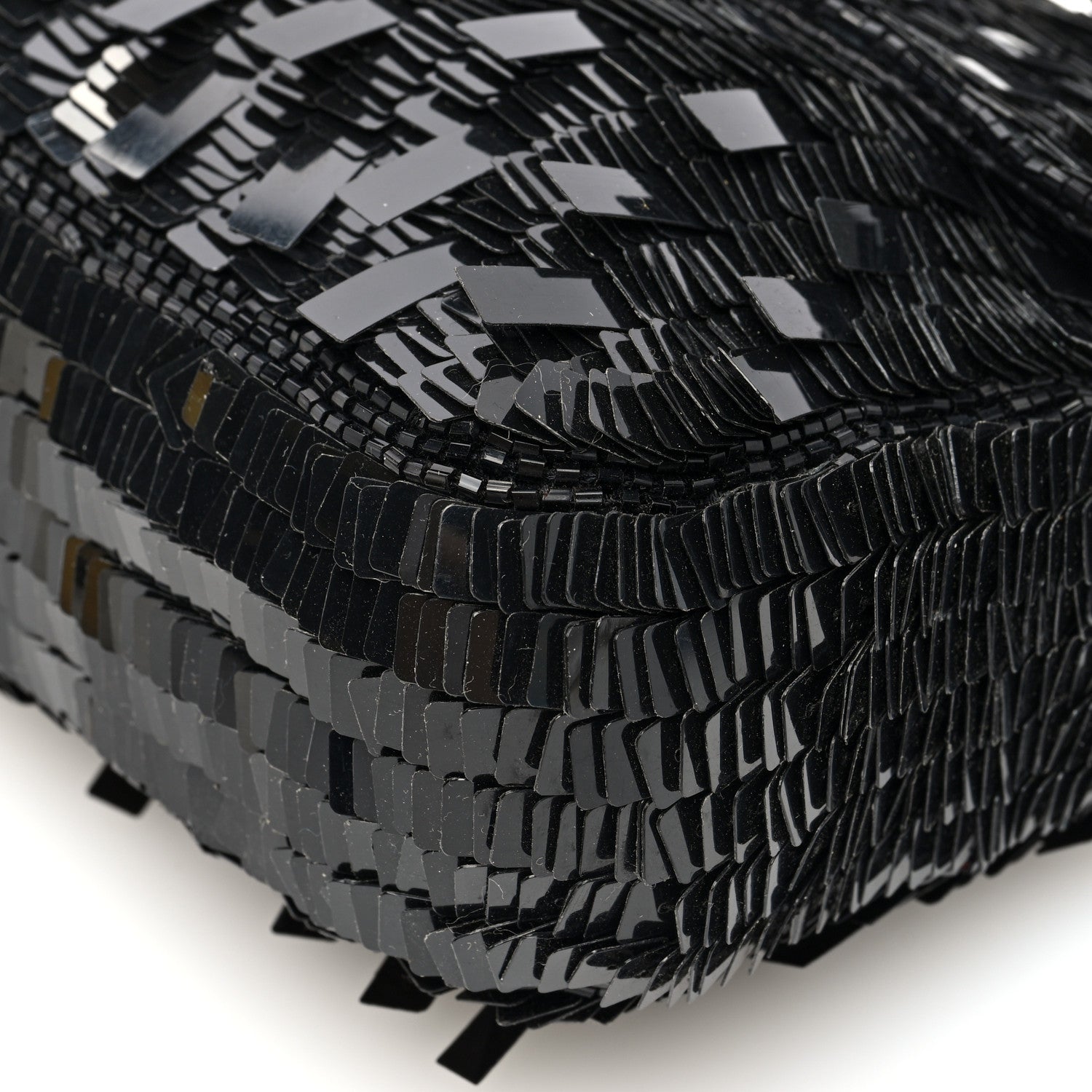 Fendi Sequin Paillettes Snakeskin Baguette Black 9 of 9