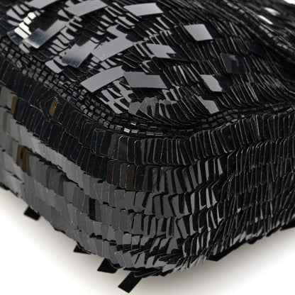 Fendi Sequin Paillettes Snakeskin Baguette Black 9 of 9
