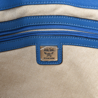 MCM Calfskin Tote Blue 14 of 16