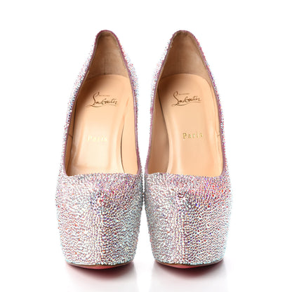 Christian Louboutin Crystal Suede Burma Daffodile Strass 160 Pumps 40 Aurora Boreale 2 of 13