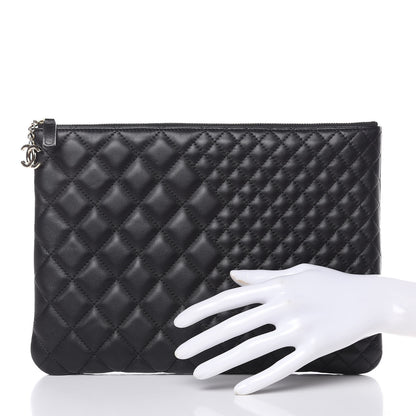 Chanel Lambskin Bi Quilted Medium Cosmetic Case Black 2 of 8