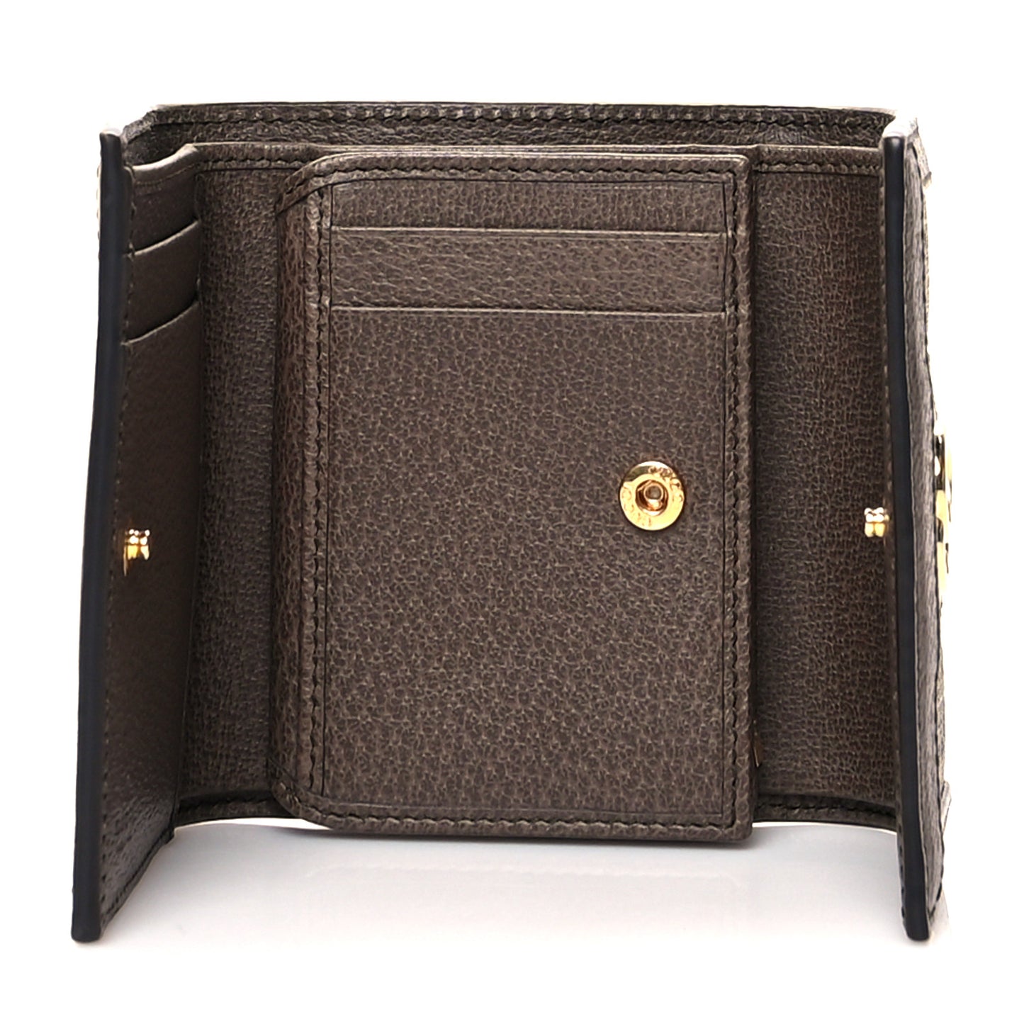 GG Supreme Monogram Web Ophidia French Flap Wallet Beige New Acero