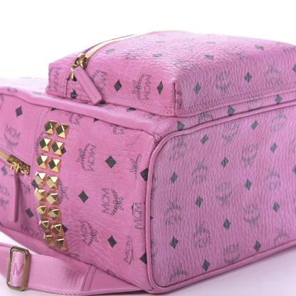 MCM Visetos Medium Side Studs Stark Backpack Pink 5 of 9