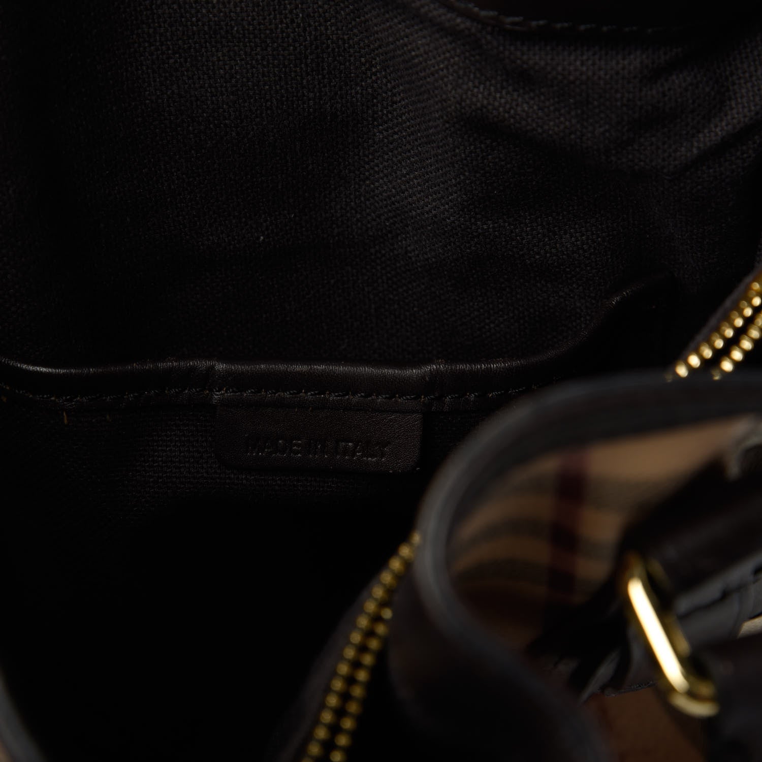 Burberry Haymarket Check Medium Golderton Tote Chocolate 9 of 14