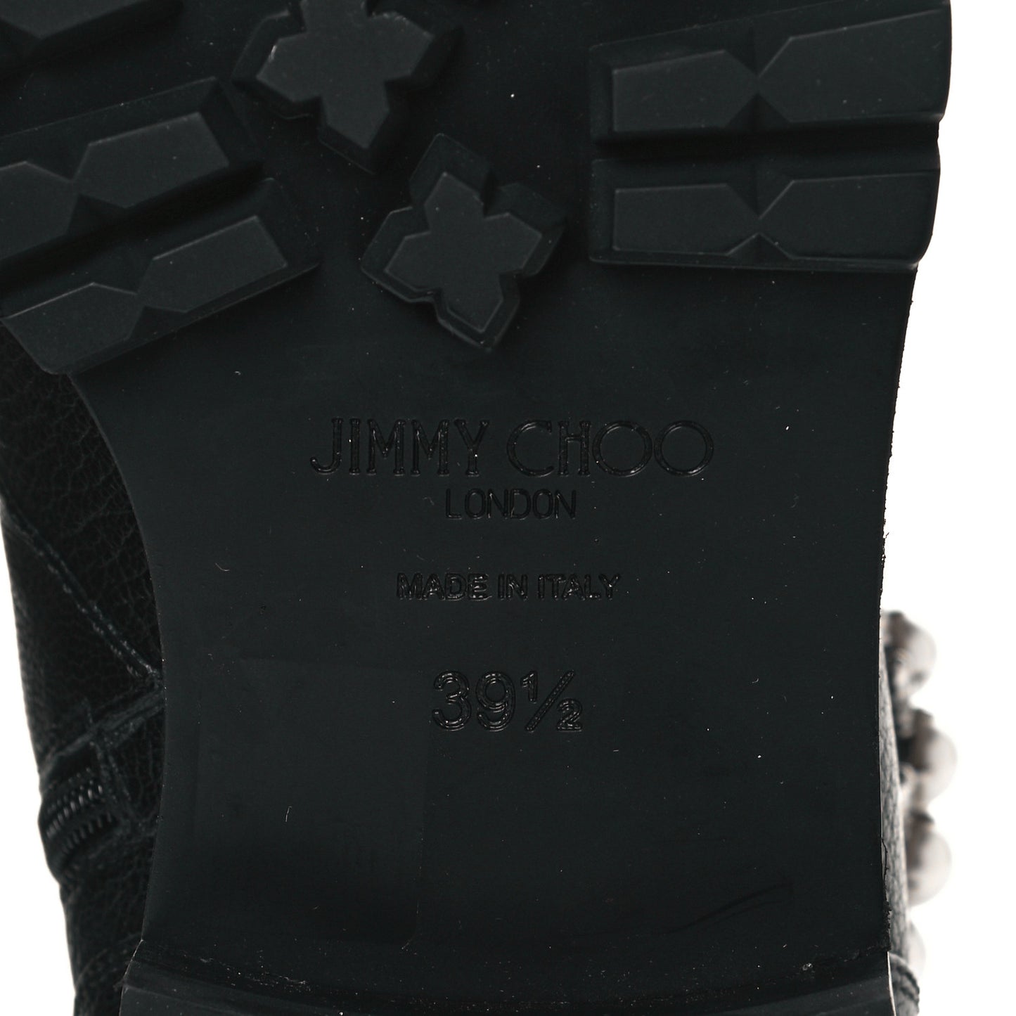 Grained Calfskin Crystal Embellished Cruz Combat Boots 39.5 Black