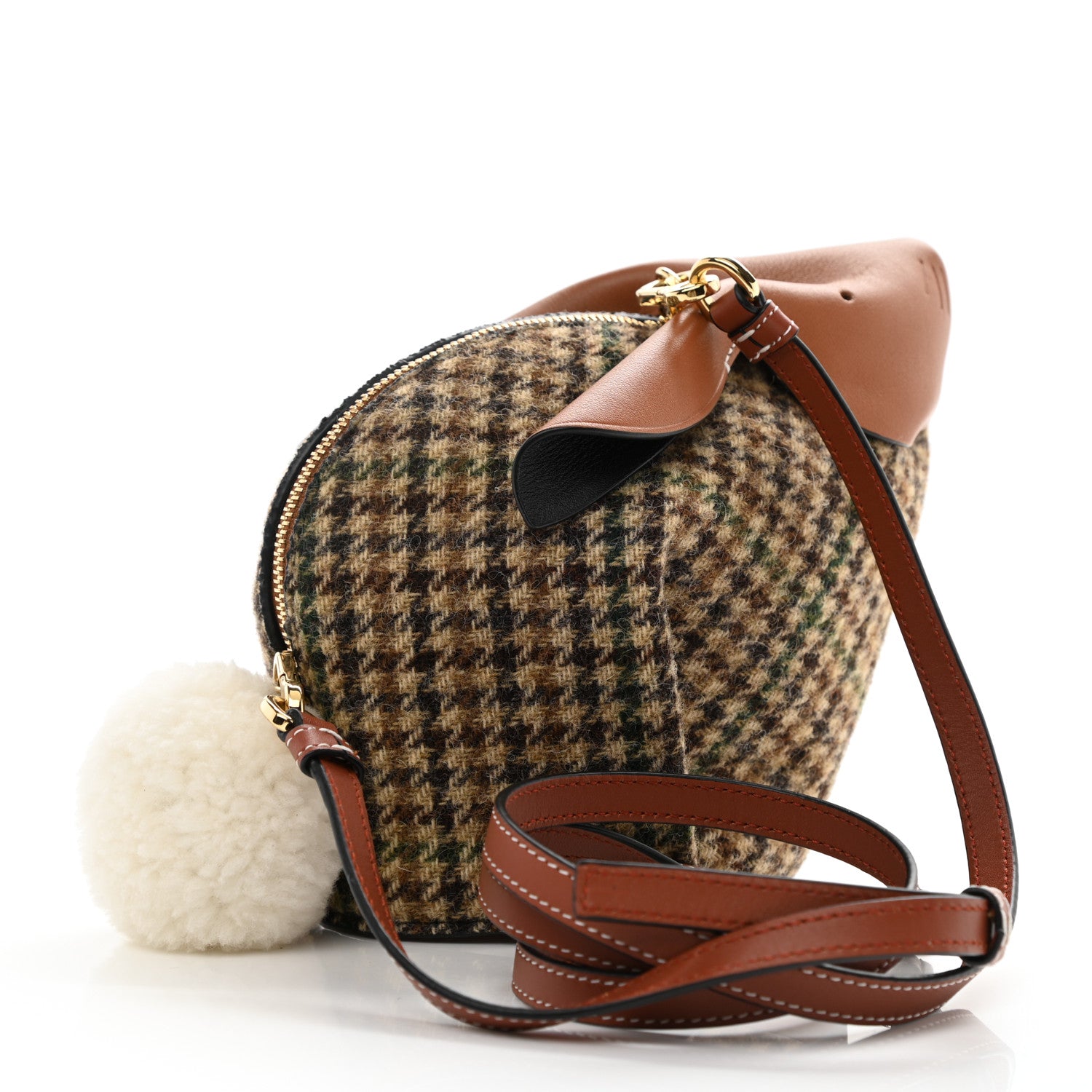 Loewe Tweed Mini Bunny Crossbody Bag Cypress Tan 3 of 8