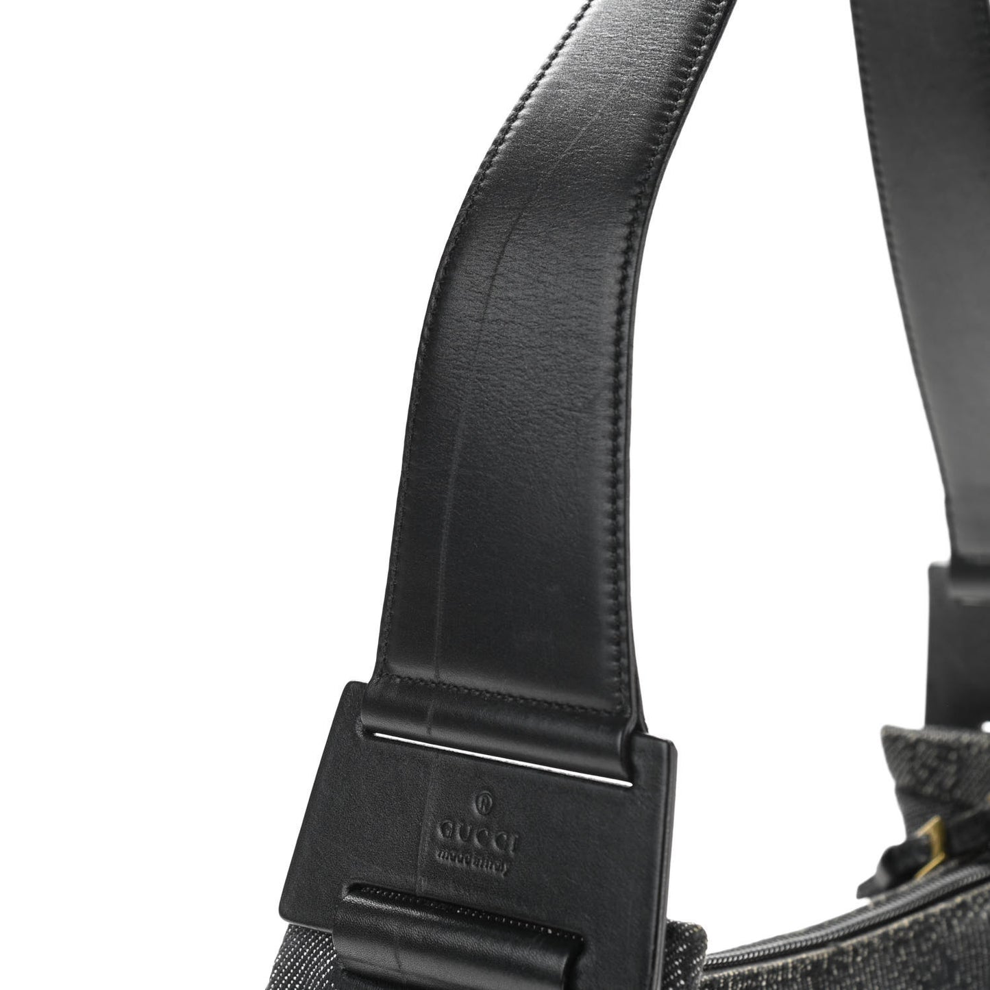 Denim Monogram GG Signature Shoulder Bag Black