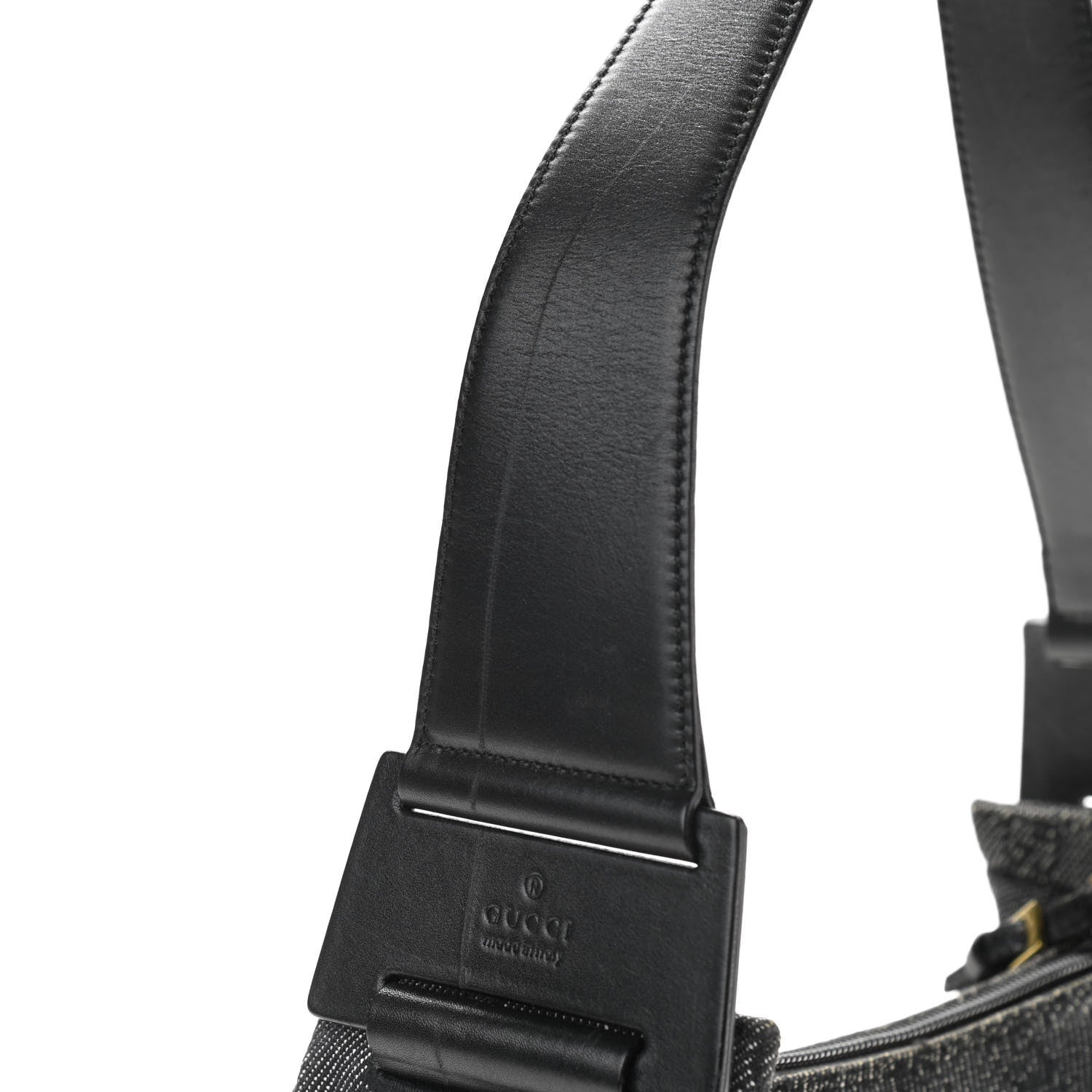 Gucci Denim Monogram GG Signature Shoulder Bag Black 11 of 11