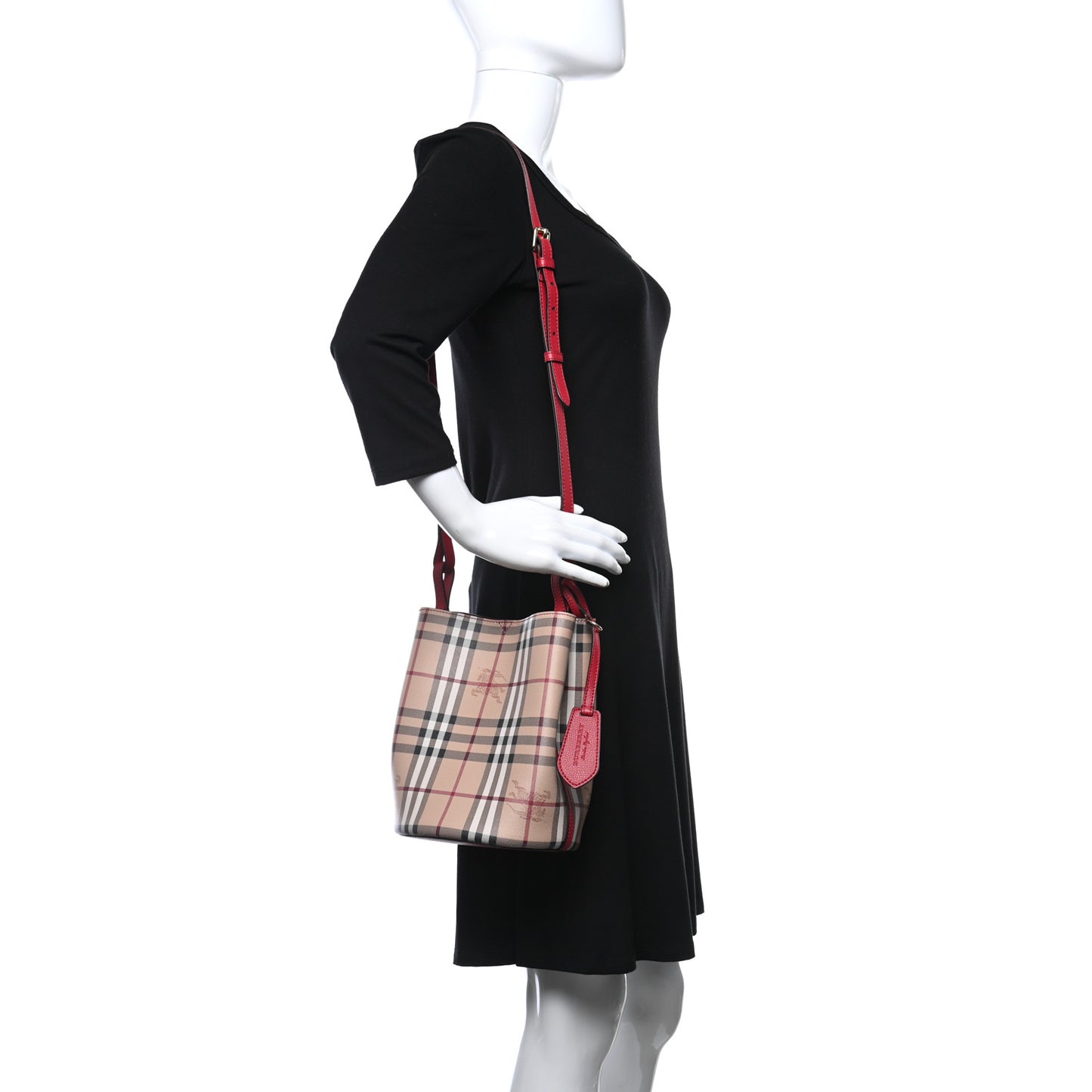Haymarket Check Colours Small Lorne Bucket Crossbody Poppy Red