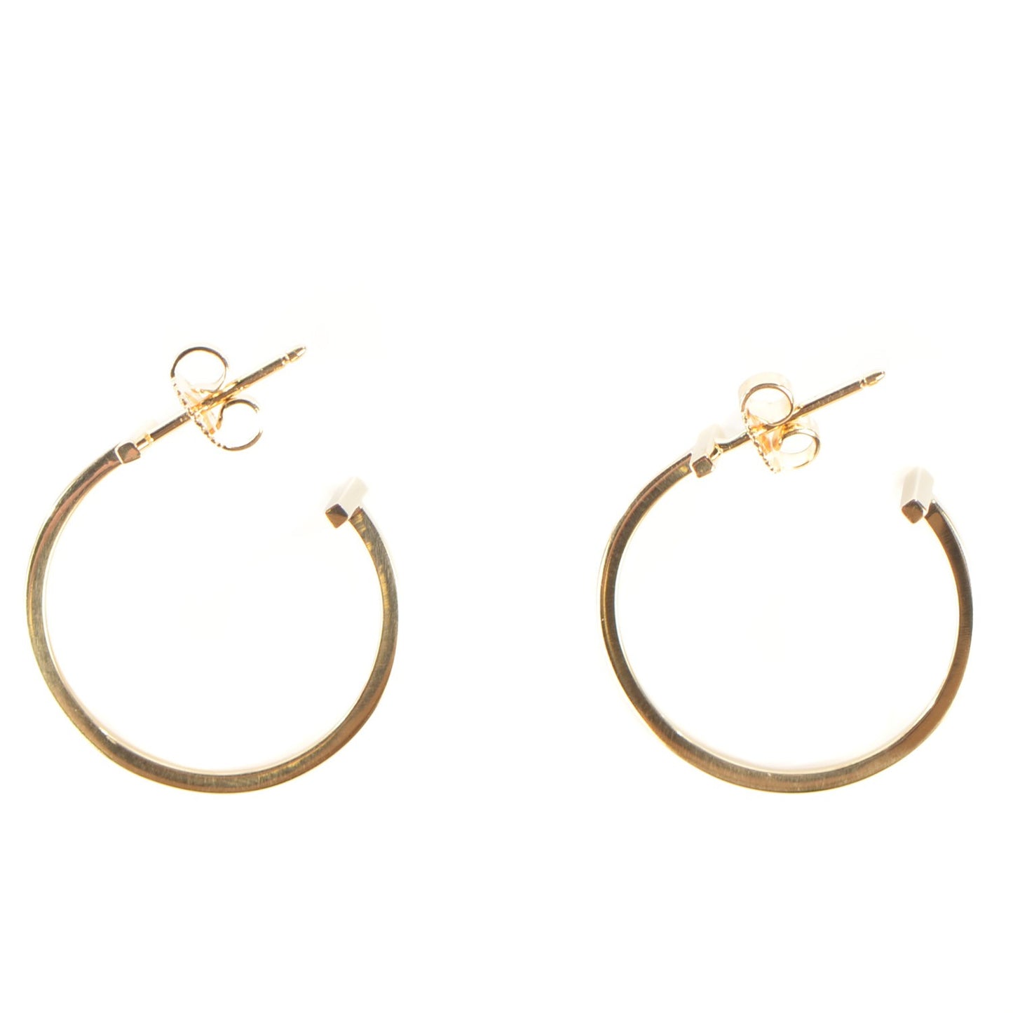 18K Yellow Gold Medium T Wire Hoop Earrings