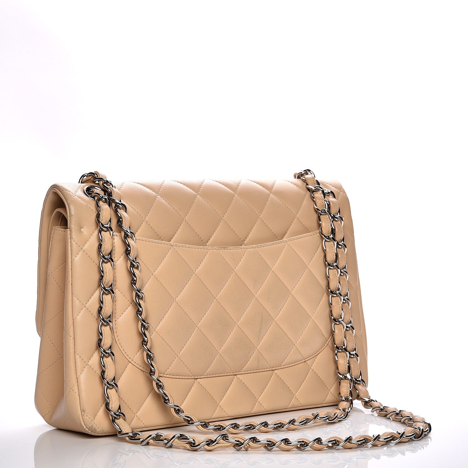 Chanel Lambskin Quilted Jumbo Double Flap Beige 7 of 14