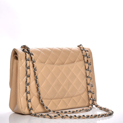 Chanel Lambskin Quilted Jumbo Double Flap Beige 7 of 14