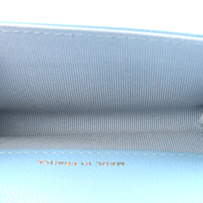 Chanel Caviar Quilted Flap Card Holder Wallet Light Blue 5 of 9