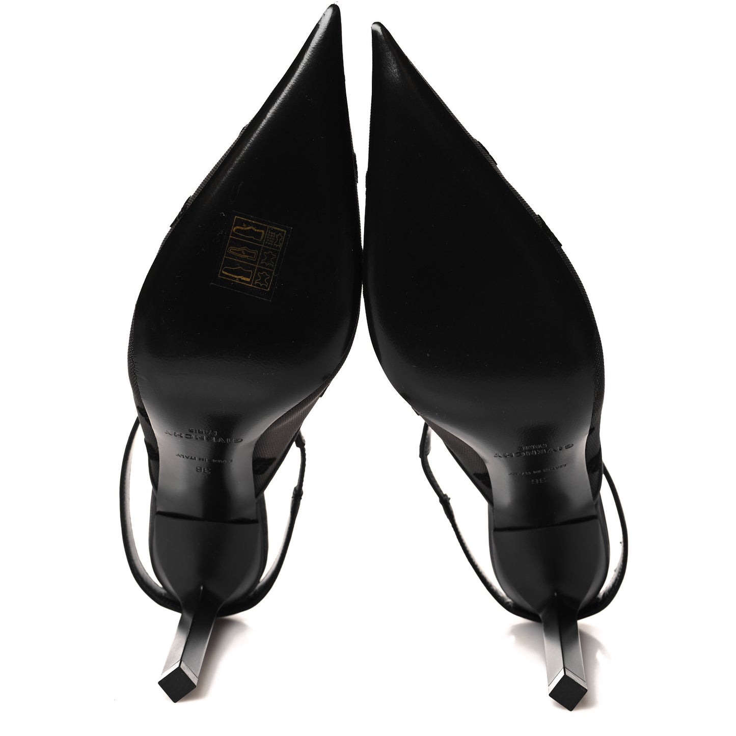 Mesh Logo 95mm Slingback Pumps 36 Black