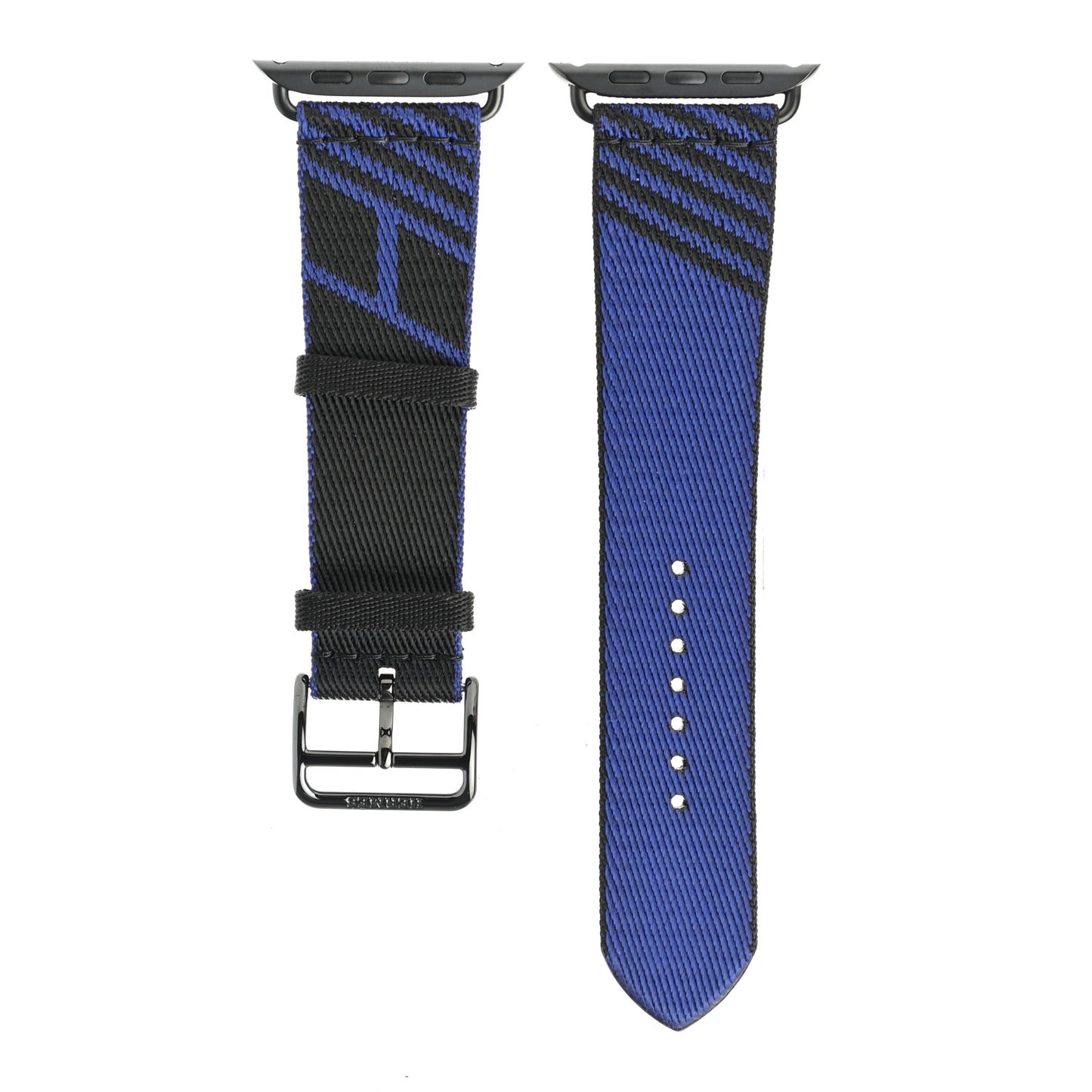 Nylon Weave Apple Watch Single Tour Band 40mm Black Bleu Saphir