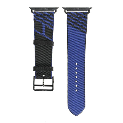 Hermes Nylon Weave Apple Watch Single Tour Band 40mm Black Bleu Saphir 1 of 5