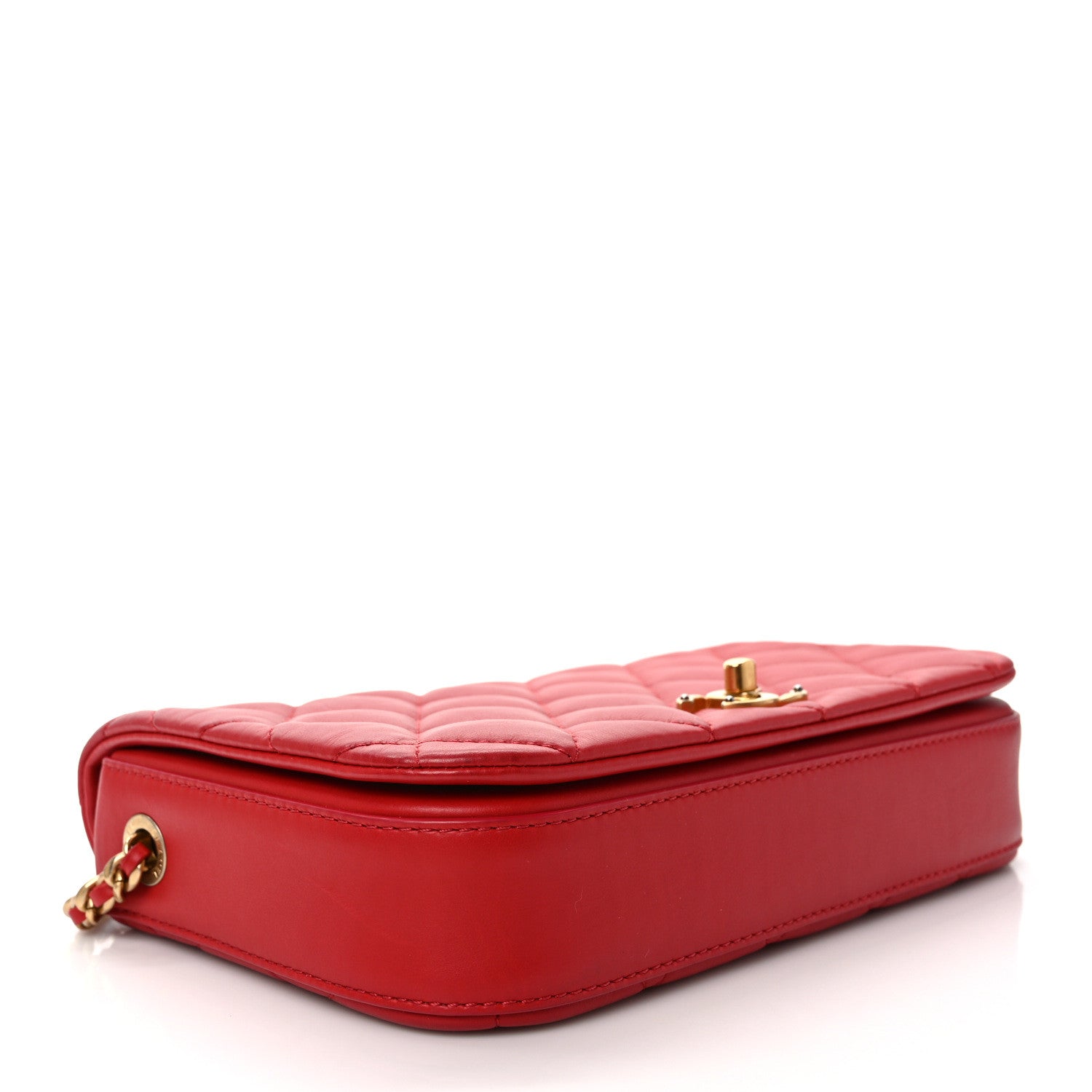 Chanel Calfskin Quilted Nailed CC Flap Bag Red 3 of 10