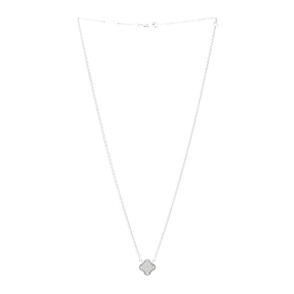 Van Cleef & Arpels 18K White Gold Diamond Pure Alhambra Pendant Necklace 3 of 4